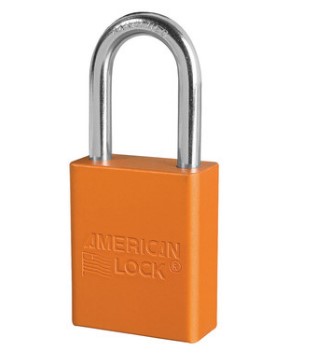 Anodized Orange Aluminum Safety Padlock with 1.5